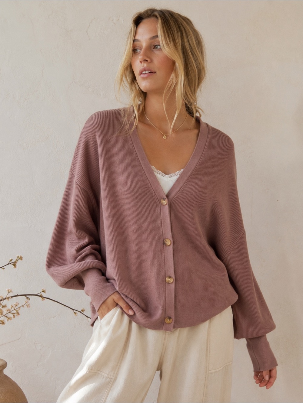 Anrabess Knit button‎ up Cardigan Sweater